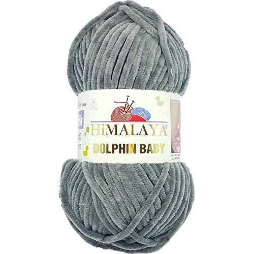 Himalaya Delphin Babygarn, 5 Stück 5 x 100 g, Babywolle, 500 g Wolle Super Bulky Baby Deckengarn 600 m Samtgarn, Himalaya Garn, Babygarn, Häkelgarn Samtgarn (80320) von Dolphin Baby