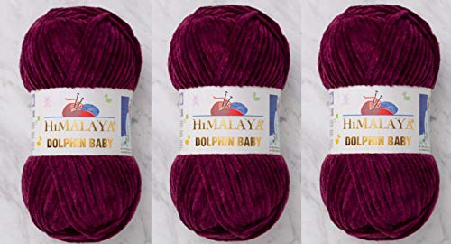 3 Knäuel Himalaya Delphin Baby Garn 395 Meter 3 x 100 Gramm Super Bulky Babydecke Garn (80339) von Himalaya Yarns