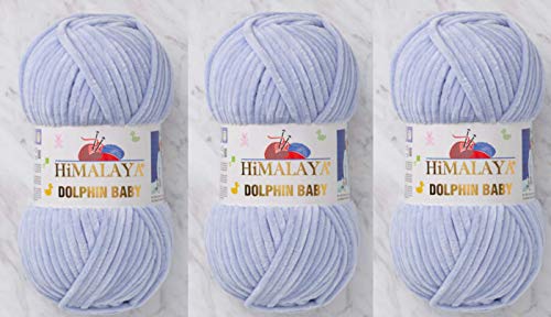 3 Knäuel Himalaya Delphin Baby Garn 395 Meter 3 x 100 g super sperriges Babydeckengarn (80344) von Himalaya Yarns