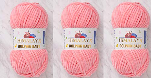 3 Knäuel Himalaya Delphin Baby Garn 395 Meter 3 x 100 g super sperriges Babydeckengarn (80346) von Himalaya Yarns