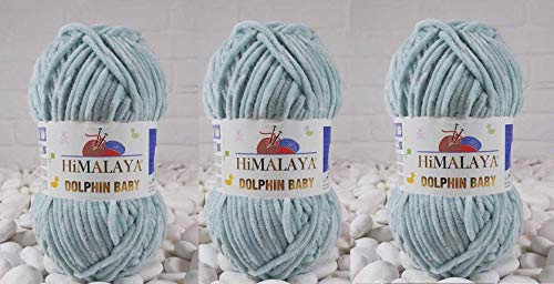 3 Knäuel Himalaya Delphin Baby Garn 395 Meter 3 x 100 g super sperriges Babydeckengarn (80347) von Himalaya Yarns