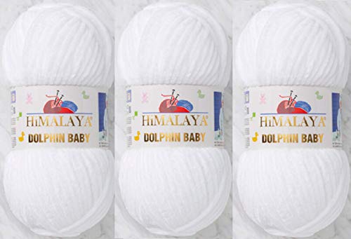 3 Knäuel Himalaya Delphin Baby Garn 395 Yards 3x100g Super Bulky Baby Blanket Garn (80301) von Himalaya Yarns