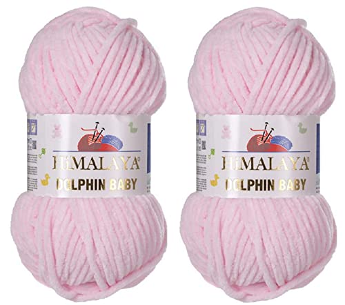 Himalaya Delphin Babygarn, 100 % Mikropolyester, 2 Stück, 264 Meter, 2 x 100 g, super sperrig: 6 Baby-Chenille-Garn (80303) von Himalaya Yarns