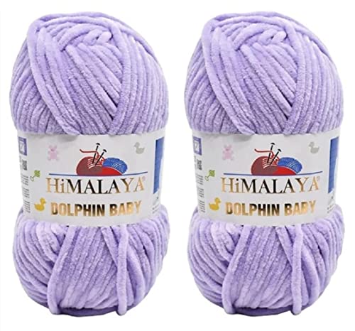 Himalaya Dolphin Baby Garn 100% MicroPolyester Lot of 2 skn 260 Yards 2x100g Super Bulky :6 Baby Chenille Garn (80305) von Himalaya Yarns