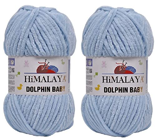 Himalaya Dolphin Baby Garn 100% MicroPolyester Lot of 2 skn 260 Yards 2x100g Super Bulky :6 Baby Chenille Garn (80306) von Himalaya Yarns