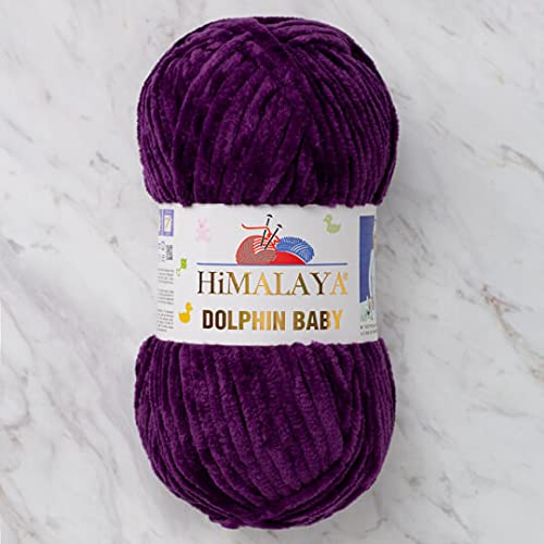 Himalaya Delphin Baby Garn, 100% MicroPolyester, 2 Knäuel, 260 Meter, 2 x 100 g, Super Bulky :6 Baby Chenille Garn (80328) von Himalaya Yarns