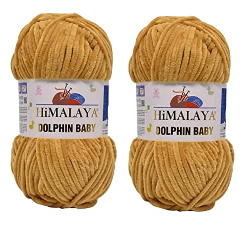 Himalaya Dolphin Baby Garn 100% MicroPolyester Lot of 2 skn 260 Yards 2x100g Super Bulky :6 Baby Chenille Garn (80330) von Himalaya Yarns