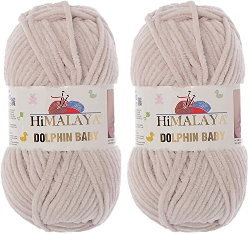 Himalaya Dolphin Baby Garn 100% MicroPolyester Lot of 2 skn 260 Yards 2x100g Super Bulky :6 Baby Chenille Garn (80342) von Himalaya Yarns