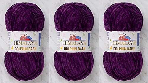 Himalaya Delphin Baby Garn, 3 Stück, 395 Meter, 3 x 100 g, super sperriges Babydeckengarn (80328) von Himalaya Yarns