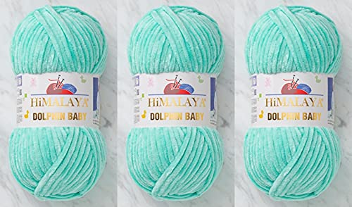 Himalaya Delphin Baby Garn, 3 Stück, 395 Meter, 3 x 100 g, super sperriges Babydeckengarn (80345) von Himalaya Yarns