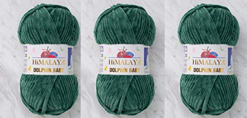 Himalaya Delphin Baby Garn, 3 Stück, 395 Meter, 3 x 100 g, super sperriges Babydeckengarn (80360) von Himalaya Yarns