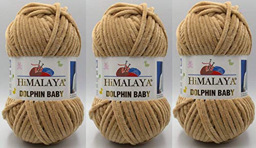 Himalaya Delphin Baby-Garn, 3 Stück, 395 Meter, 3 x 100 g, super sperriges Babydeckengarn (80365) von Himalaya Yarns