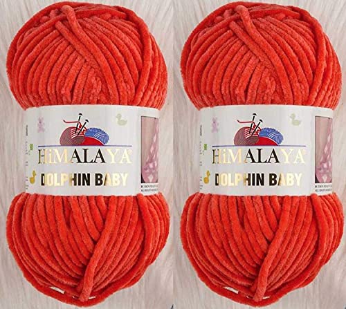 Himalaya Dolphin Baby Garn 100% MicroPolyester Lot of 2 skn 260 Yards 2x100g Super Bulky :6 Baby Chenille Garn (80312) von Himalaya Yarns