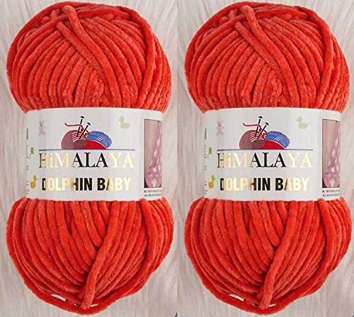 Himalaya Dolphin Baby Garn 100% MicroPolyester Lot of 2 skn 260 Yards 2x100g Super Bulky :6 Baby Chenille Garn (80312) von Himalaya Yarns