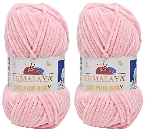 Himalaya Dolphin Baby Garn 100% MicroPolyester Lot of 2 skn 260 Yards 2x100g Super Bulky :6 Baby Chenille Garn (80319) von Himalaya Yarns