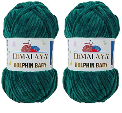 Himalaya Dolphin Baby Garn 100% MicroPolyester Lot of 2 skn 260 Yards 2x100g Super Bulky :6 Baby Chenille Garn (80331) von Himalaya Yarns