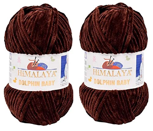 Himalaya Dolphin Baby Garn 100% MicroPolyester Lot of 2 skn 260 Yards 2x100g Super Bulky :6 Baby Chenille Garn (80336) von Himalaya Yarns