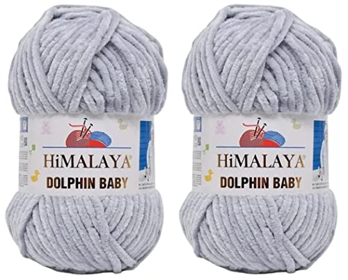 Himalaya Dolphin Baby Garn 100% MicroPolyester Lot of 2 skn 260 Yards 2x100g Super Bulky :6 Baby Chenille Garn (80351) von Himalaya Yarns