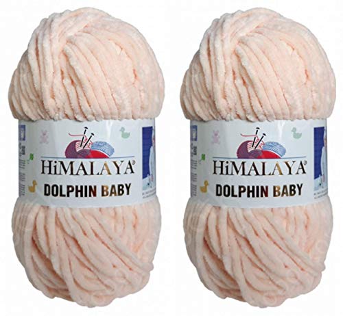 Himalaya Delphin Babygarn, 100 % Mikropolyester, 2 Stück, 264 Meter, 2 x 100 g, super sperrig: 6 Baby-Chenille-Garn (80353) von Himalaya Yarns