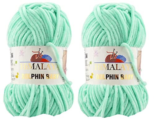 Himalaya Dolphin Baby Garn 100% MicroPolyester Lot of 2 skn 260 Yards 2x100g Super Bulky :6 Baby Chenille Garn (80345) von Himalaya Yarns