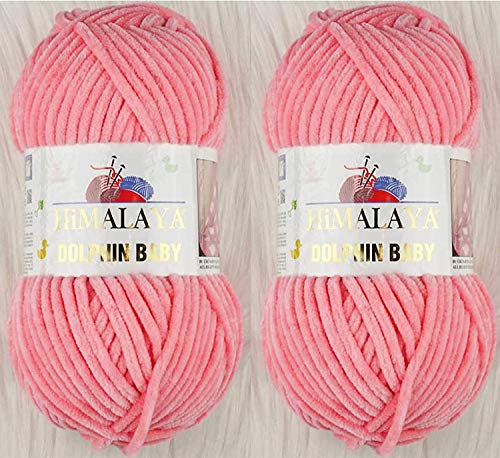 Himalaya Dolphin Baby Garn 100% MicroPolyester Lot of 2 skn 260 Yards 2x100g Super Bulky :6 Baby Chenille Garn (80346) von Himalaya Yarns