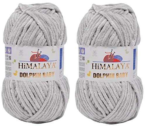 Himalaya Yarns Himalaya Dolphin Baby Garn 100 MicroPolyester Lot of 2 skn 260 Yards 2x100g Super Bulky :6 Baby Chenille Garn (80357) von Himalaya Yarns