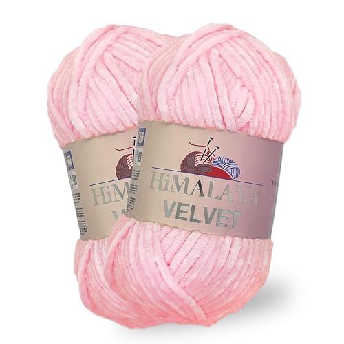 Himalaya Velvet, 2 Stränge/Knäuel, 100% Polyester, zum Stricken, Häkeln, Chenille-Strickgarn, flauschiges Garn, Kleidung, Babydecken, jeder Strang/Knäuel 100 g, 120 m, (90003) von Himalaya velvet