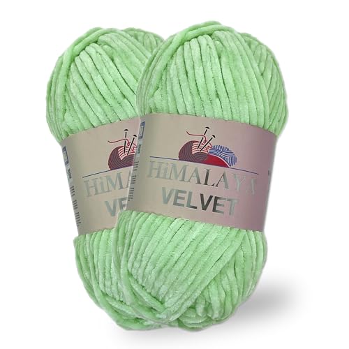 Himalaya Velvet, 2 Stränge/Knäuel, 100% Polyester, zum Stricken, Häkeln, Chenille-Strickgarn, flauschiges Garn, Kleidung, Babydecken, jeder Strang/Knäuel 100 g, 120 m, (90007) von Himalaya velvet