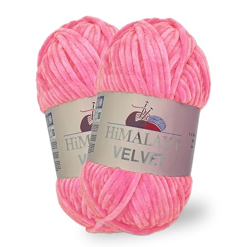 Himalaya Velvet, 2 Stränge/Knäuel, 100% Polyester, zum Stricken, Häkeln, Chenille-Strickgarn, flauschiges Garn, Kleidung, Babydecken, jeder Strang/Knäuel 100 g, 120 m, (90009) von Himalaya velvet