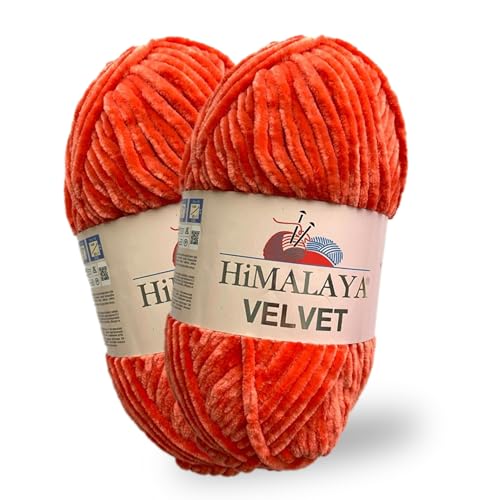 Himalaya Velvet, 2 Stränge/Knäuel, 100% Polyester, zum Stricken, Häkeln, Chenille-Strickgarn, flauschiges Garn, Kleidung, Babydecken, jeder Strang/Knäuel 100 g, 120 m, (90012) von Himalaya velvet