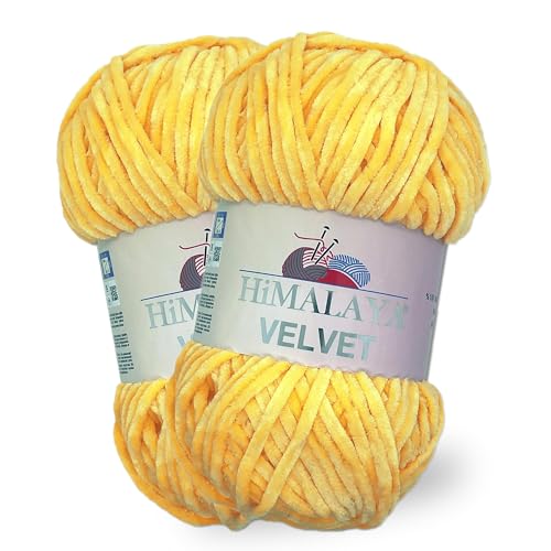 Himalaya Velvet, 2 Stränge/Knäuel, 100% Polyester, zum Stricken, Häkeln, Chenille-Strickgarn, flauschiges Garn, Kleidung, Babydecken, jeder Strang/Knäuel 100 g, 120 m, (90013) von Himalaya velvet