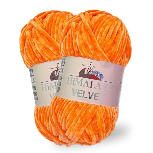 Himalaya Velvet, 2 Stränge/Knäuel, 100% Polyester, zum Stricken, Häkeln, Chenille-Strickgarn, flauschiges Garn, Kleidung, Babydecken, jeder Strang/Knäuel 100 g, 120 m, (90016) von Himalaya velvet