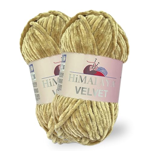 Himalaya Velvet, 2 Stränge/Knäuel, 100% Polyester, zum Stricken, Häkeln, Chenille-Strickgarn, flauschiges Garn, Kleidung, Babydecken, jeder Strang/Knäuel 100 g, 120 m, (90017) von Himalaya velvet