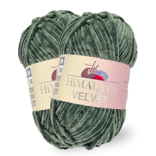 Himalaya Velvet, 2 Stränge/Knäuel, 100% Polyester, zum Stricken, Häkeln, Chenille-Strickgarn, flauschiges Garn, Kleidung, Babydecken, jeder Strang/Knäuel 100 g, 120 m, (90020) von Himalaya velvet