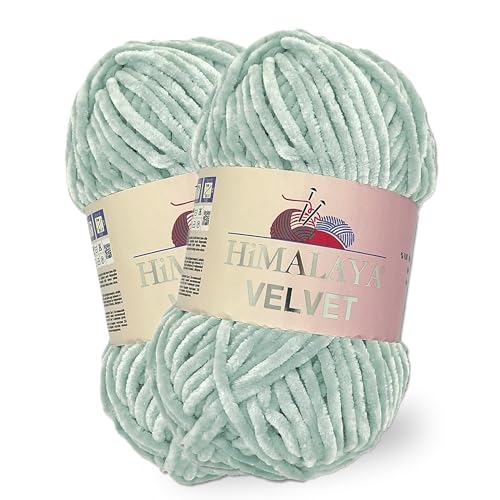 Himalaya Velvet, 2 Stränge/Knäuel, 100% Polyester, zum Stricken, Häkeln, Chenille-Strickgarn, flauschiges Garn, Kleidung, Babydecken, jeder Strang/Knäuel 100 g, 120 m, (90025) von Himalaya velvet