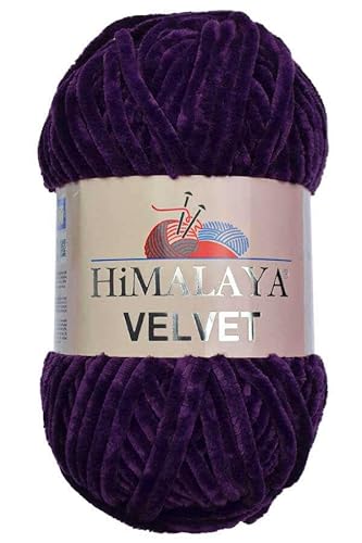 Himalaya Velvet, 2 Stränge/Knäuel, 100% Polyester, zum Stricken, Häkeln, Chenille-Strickgarn, flauschiges Garn, Kleidung, Babydecken, jeder Strang/Knäuel 100 g, 120 m, (90028) von Himalaya velvet