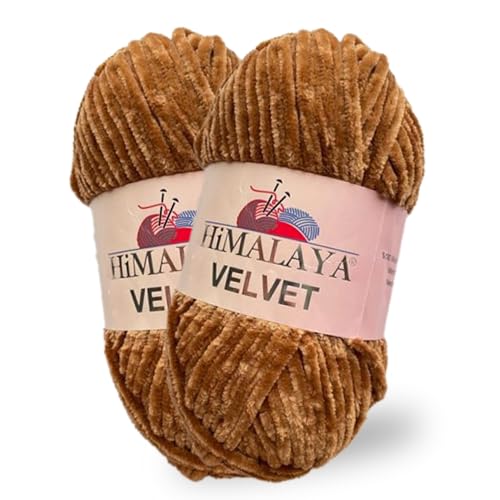 Himalaya Velvet, 2 Stränge/Knäuel, 100% Polyester, zum Stricken, Häkeln, Chenille-Strickgarn, flauschiges Garn, Kleidung, Babydecken, jeder Strang/Knäuel 100 g, 120 m, (90037) von Himalaya velvet