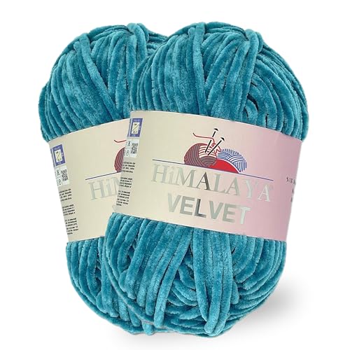 Himalaya Velvet, 2 Stränge/Knäuel, 100% Polyester, zum Stricken, Häkeln, Chenille-Strickgarn, flauschiges Garn, Kleidung, Babydecken, jeder Strang/Knäuel 100 g, 120 m, (90041) von Himalaya velvet