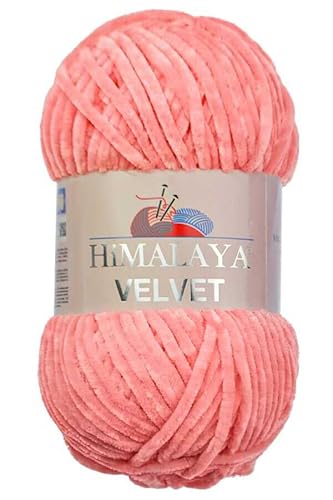 Himalaya Velvet, 2 Stränge/Knäuel, 100% Polyester, zum Stricken, Häkeln, Chenille-Strickgarn, flauschiges Garn, Kleidung, Babydecken, jeder Strang/Knäuel 100 g, 120 m, (90046) von Himalaya velvet
