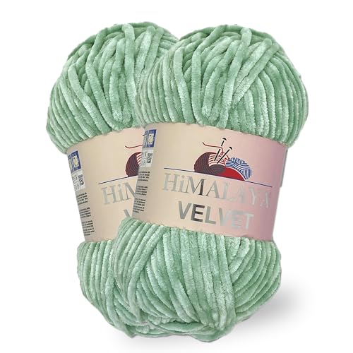 Himalaya Velvet, 2 Stränge/Knäuel, 100% Polyester, zum Stricken, Häkeln, Chenille-Strickgarn, flauschiges Garn, Kleidung, Babydecken, jeder Strang/Knäuel 100 g, 120 m, (90047) von Himalaya velvet