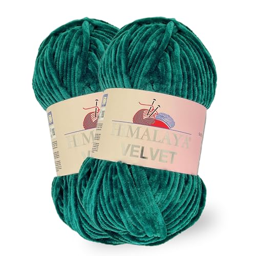 Himalaya Velvet, 2 Stränge/Knäuel, 100% Polyester, zum Stricken, Häkeln, Chenille-Strickgarn, flauschiges Garn, Kleidung, Babydecken, jeder Strang/Knäuel 100 g, 120 m, (90048) von Himalaya velvet