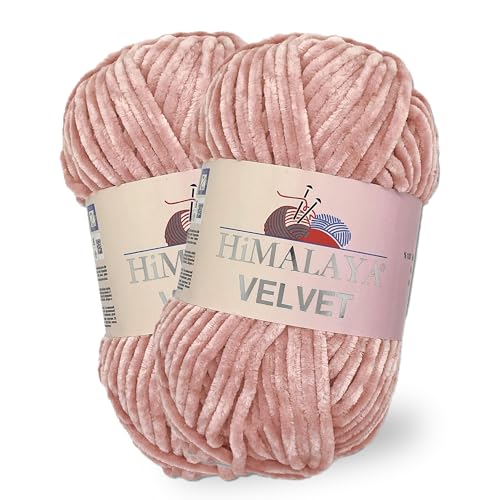 Himalaya Velvet, 2 Stränge/Knäuel, 100% Polyester, zum Stricken, Häkeln, Chenille-Strickgarn, flauschiges Garn, Kleidung, Babydecken, jeder Strang/Knäuel 100 g, 120 m, (90049) von Himalaya velvet