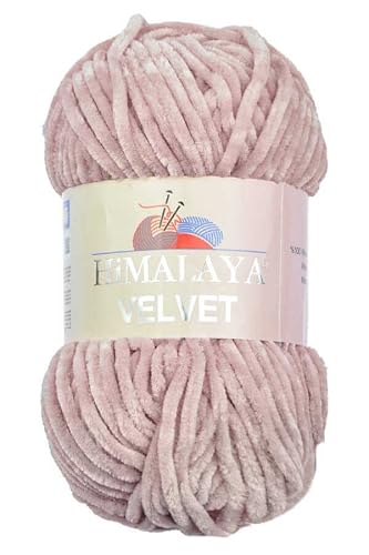 Himalaya Velvet, 2 Stränge/Knäuel, 100% Polyester, zum Stricken, Häkeln, Chenille-Strickgarn, flauschiges Garn, Kleidung, Babydecken, jeder Strang/Knäuel 100 g, 120 m, (90049) von Himalaya velvet