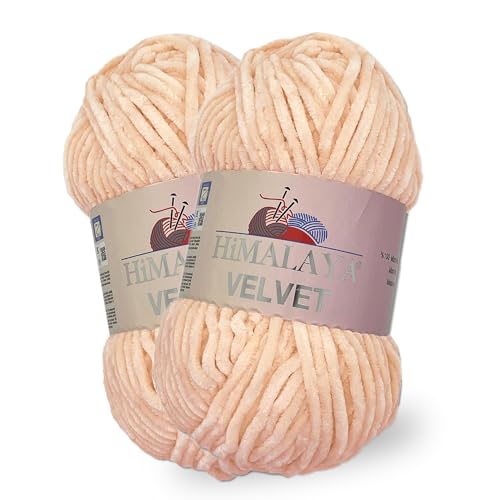 Himalaya Velvet, 2 Stränge/Knäuel, 100% Polyester, zum Stricken, Häkeln, Chenille-Strickgarn, flauschiges Garn, Kleidung, Babydecken, jeder Strang/Knäuel 100 g, 120 m, (90053) von SYNYEY