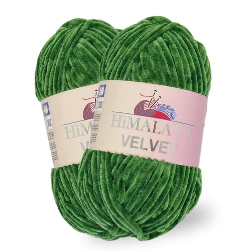 Himalaya Velvet, 2 Stränge/Knäuel, 100% Polyester, zum Stricken, Häkeln, Chenille-Strickgarn, flauschiges Garn, Kleidung, Babydecken, jeder Strang/Knäuel 100 g, 120 m, (90060) von Himalaya velvet