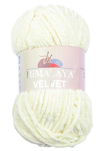 Himalaya Velvet, 3 Stränge/Knäuel, 100% Polyester, zum Stricken, Häkeln, Chenille-Strickgarn, flauschiges Garn, Kleidung, Babydecken, jeder Strang/Knäuel 100 g, 120 m, (90008) von Himalaya velvet