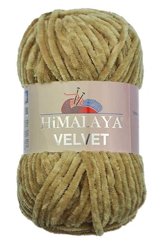 Himalaya Velvet, 3 Stränge/Knäuel, 100% Polyester, zum Stricken, Häkeln, Chenille-Strickgarn, flauschiges Garn, Kleidung, Babydecken, jeder Strang/Knäuel 100 g, 120 m, (90017) von Himalaya velvet