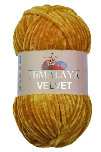 Himalaya Velvet, 3 Stränge/Knäuel, 100% Polyester, zum Stricken, Häkeln, Chenille-Strickgarn, flauschiges Garn, Kleidung, Babydecken, jeder Strang/Knäuel 100 g, 120 m, (90030) von Himalaya velvet
