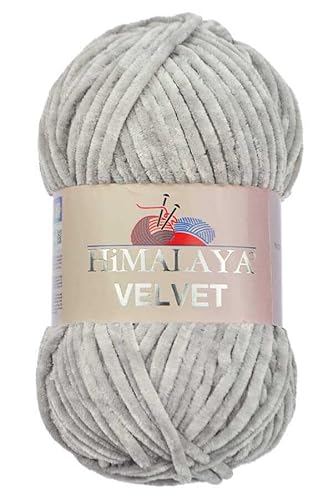 Himalaya Velvet, 3 Stränge/Knäuel, 100% Polyester, zum Stricken, Häkeln, Chenille-Strickgarn, flauschiges Garn, Kleidung, Babydecken, jeder Strang/Knäuel 100 g, 120 m, (90057) von Himalaya velvet