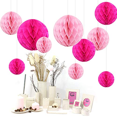 Himeland 10x Seiderpapier Wabenball Set pompom honeycomb deko für Party Hochzeit Geburtstag Rosa Pink Himeland 10x Seiderpapier Wabenball Set pompom honeycomb deko für Party Hochzeit Geburtstag Rosa Pink von Himeland